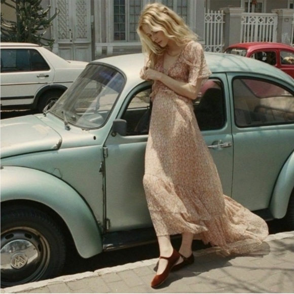 DÔEN Antoinette Dress in Adobe Tea Floral - size Small - 100% Silk maxi Dress - Picture 2 of 7